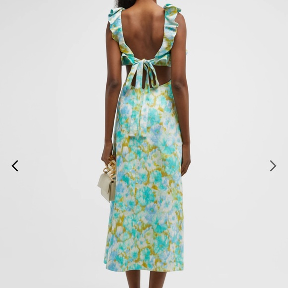 Zimmerman High Tide Frilled Midi Dress - Picture 3 of 8
